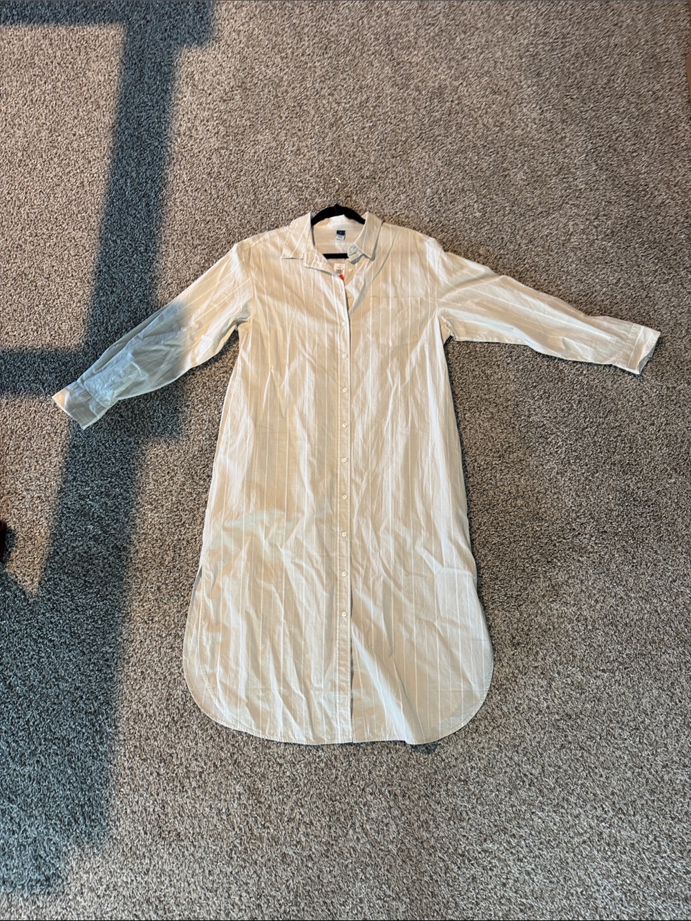 Old Navy Beige Striped Button-Up Shirt Dress - Picture 3 of 8